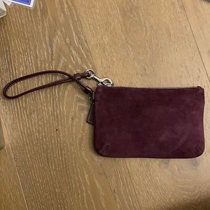 Coach suede wristlet